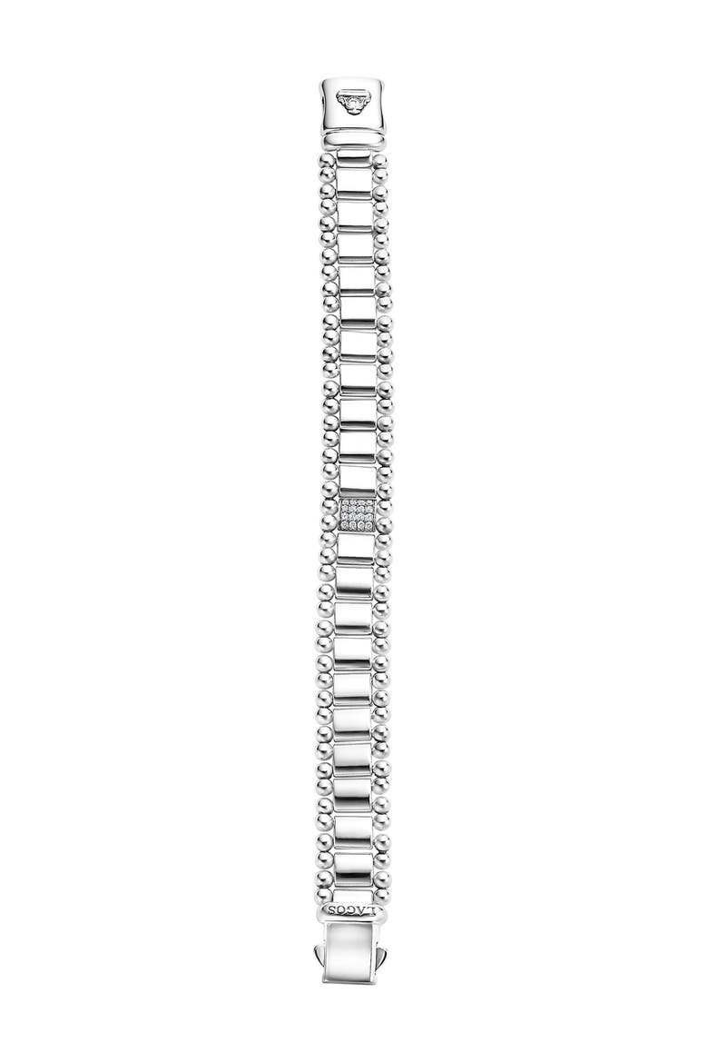 Caviar Spark Pavé Diamond Link Bracelet, Alternate, color, SILVER/ DIAMOND