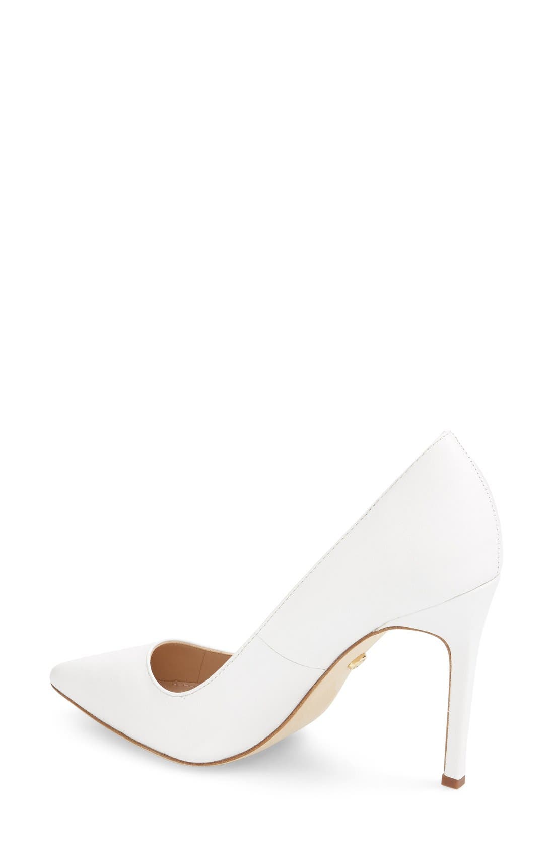 'Caterina' Pointy Toe Pump, Alternate, color, WHITE LEATHER