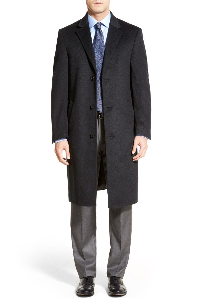 Sheffield Classic Fit Wool & Cashmere Overcoat, Main, color, CHARCOAL