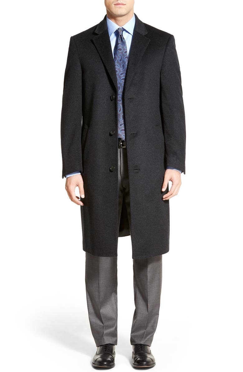 Hart Schaffner Marx Sheffield Classic Fit Wool & Cashmere Overcoat, Main, color, Charcoal