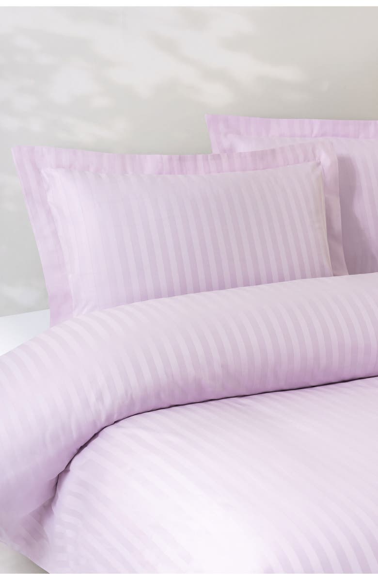 Brooks Brothers Sateen Stripe 3-Piece Duvet Set, Alternate, color, Lilac