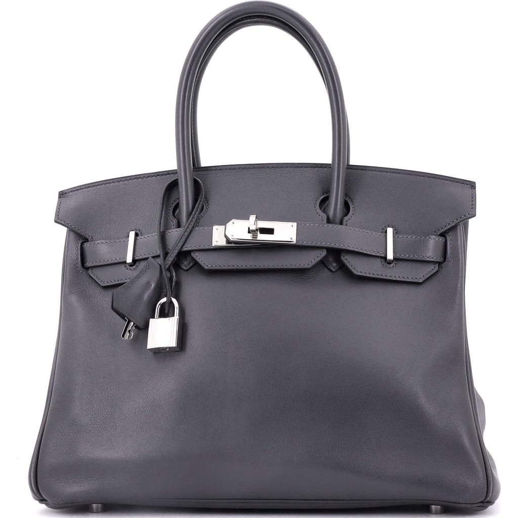 Pre-owned Hermes  Hermes Birkin Handbag Grey Swift With Palladium Hardware 30 In Gray