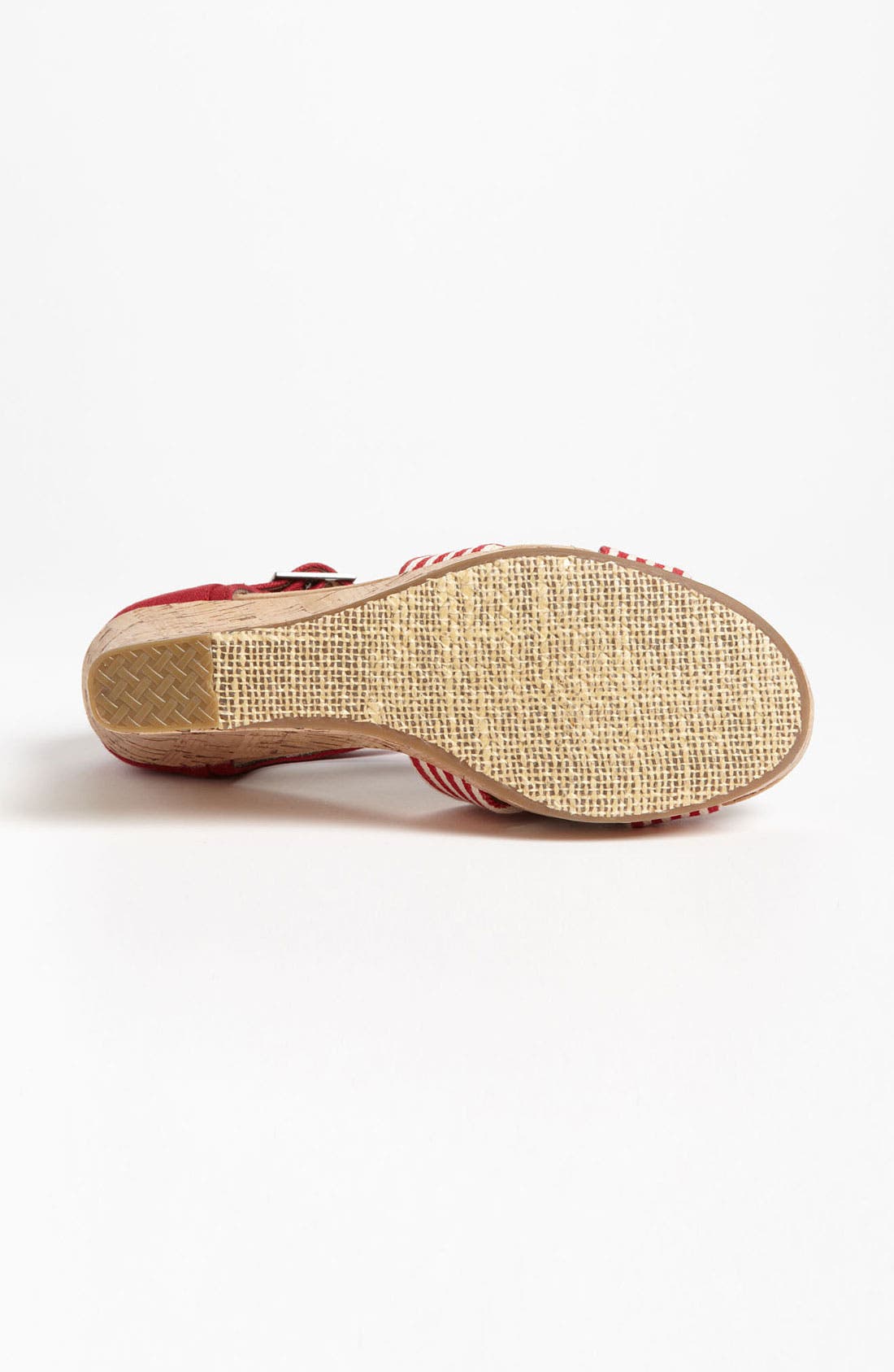 'University Stripe' Wedge Sandal, Alternate, color, RED