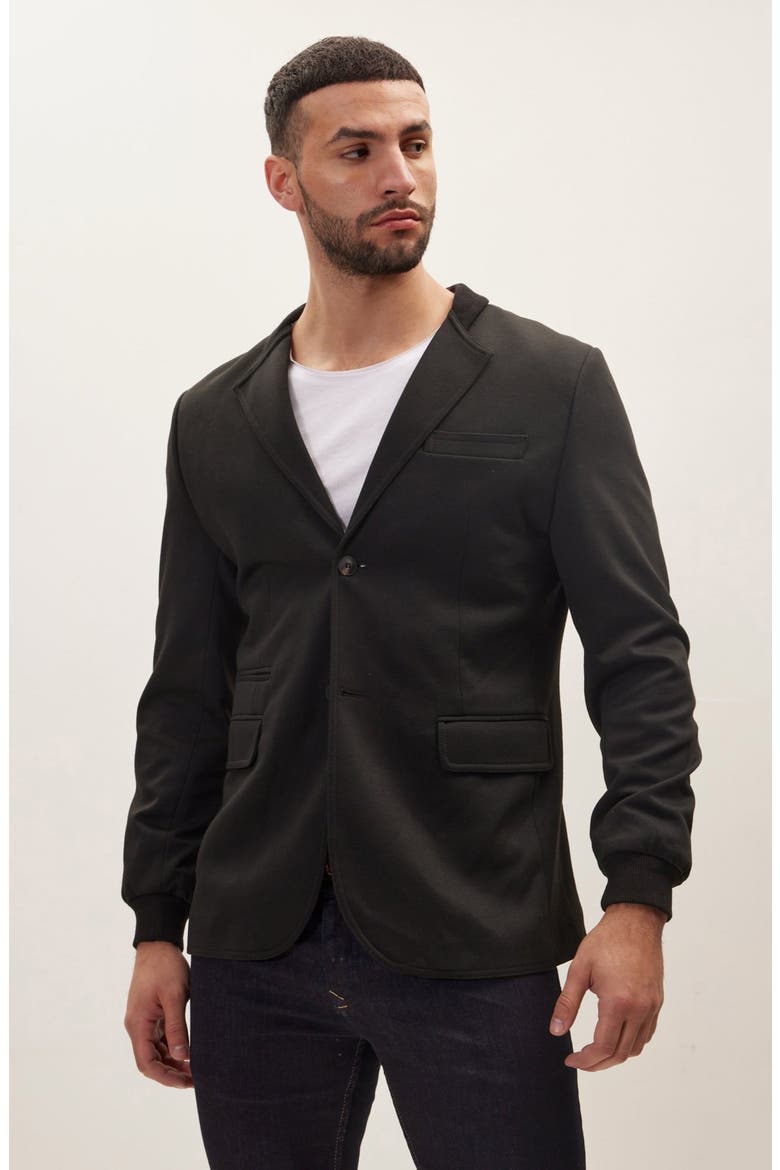 ELASTIC CUFF BLAZER, Alternate, color, BLACK