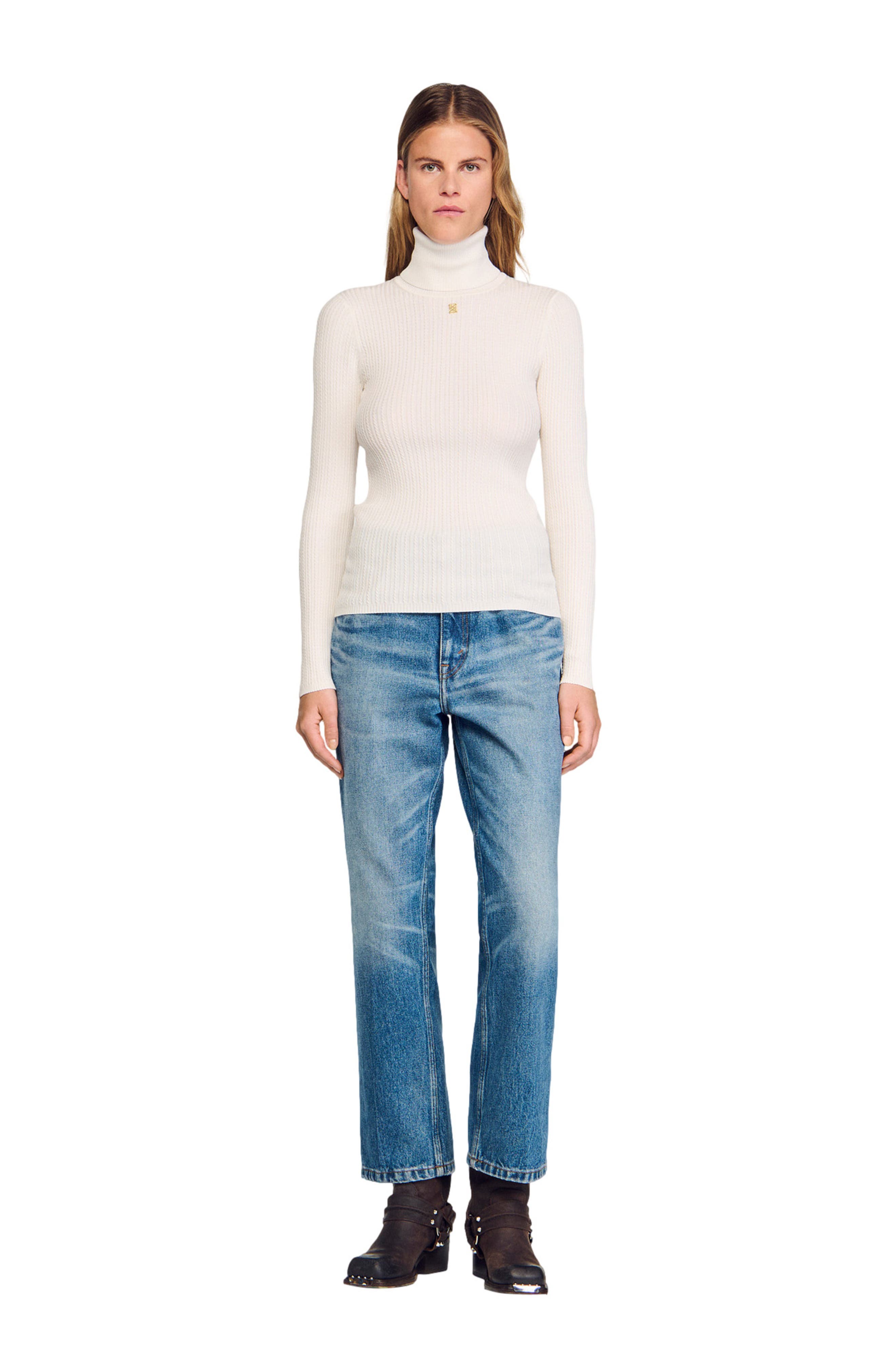 Cable-knit turtleneck sweater - image 2