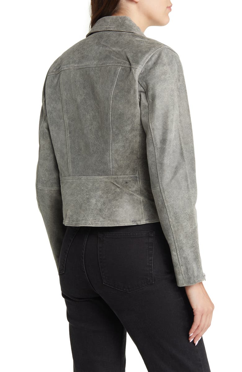 AllSaints Neve Crackle Biker Jacket, Alternate, color, Washed Black