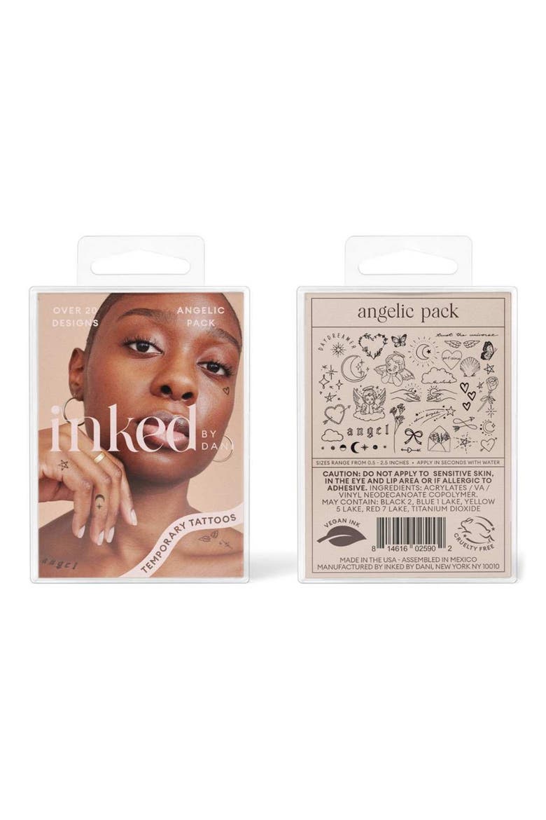 Angelic Temporary Tattoos, Alternate, color, BLACK