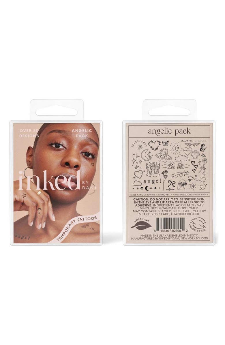 INKED by Dani Angelic Temporary Tattoos, Alternate, color, Black