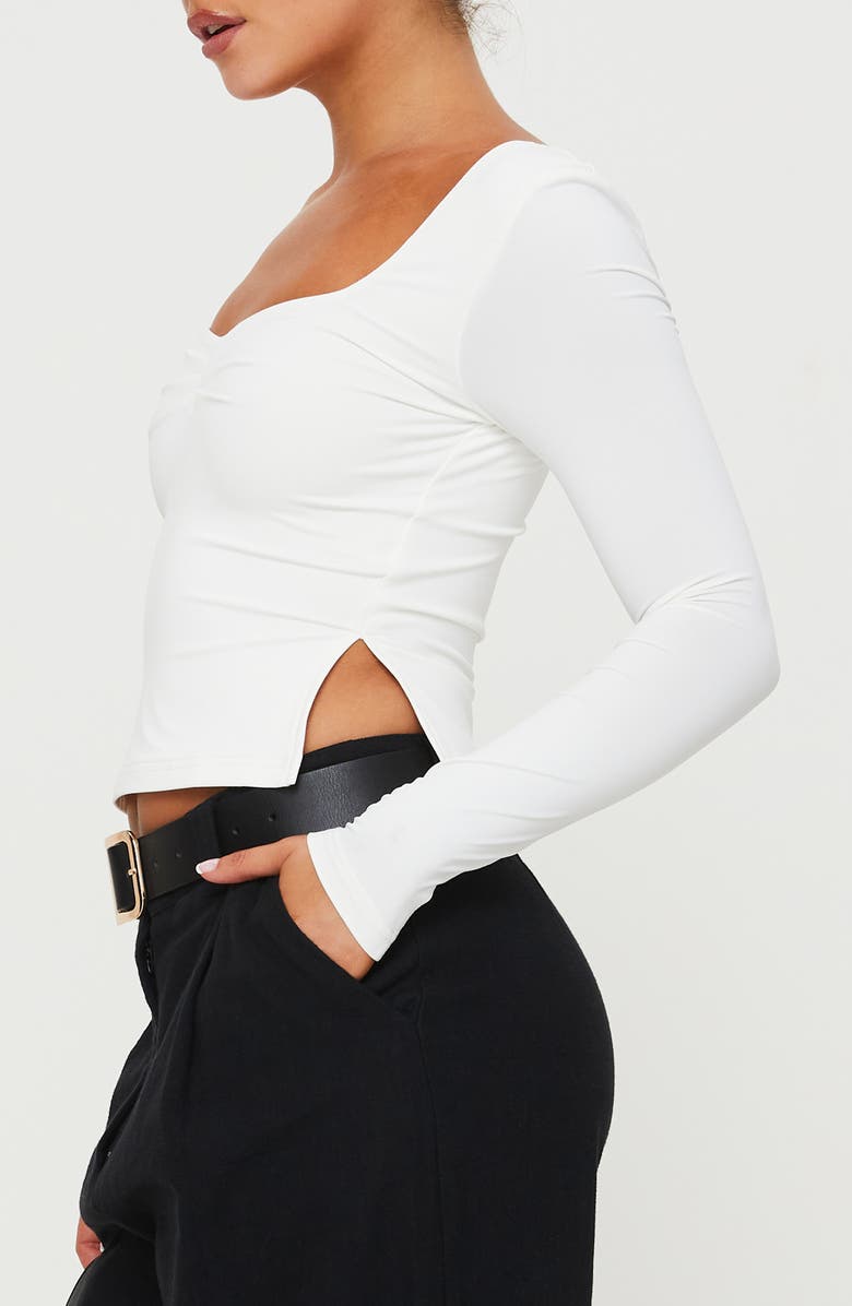 Princess Polly Rehna Side Slit Long Sleeve Top, Alternate, color, 