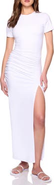 Susana Monaco Gathered Leg Slit Maxi Dress