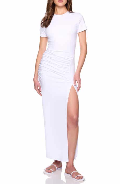 Susana Monaco Gathered Leg Slit Maxi Dress