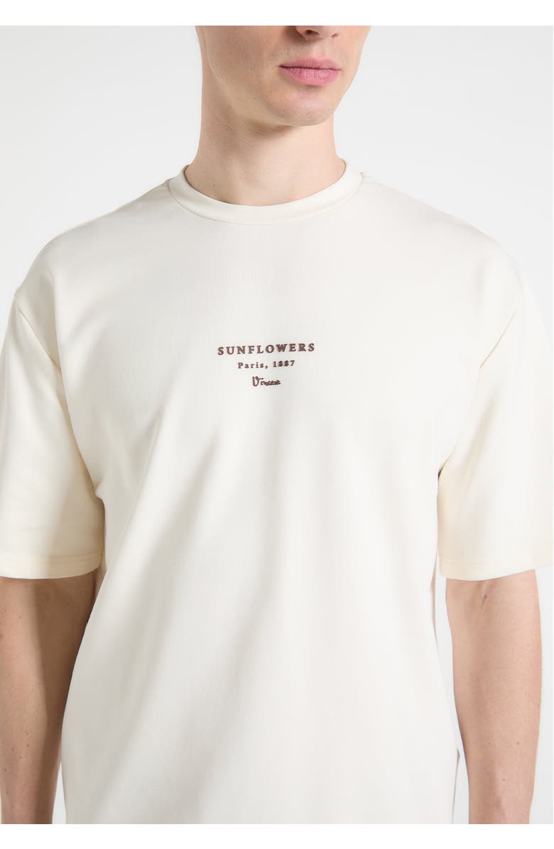 Manière De Voir Sunflowers Van Gogh Cotton T-Shirt, Alternate, color, Cream