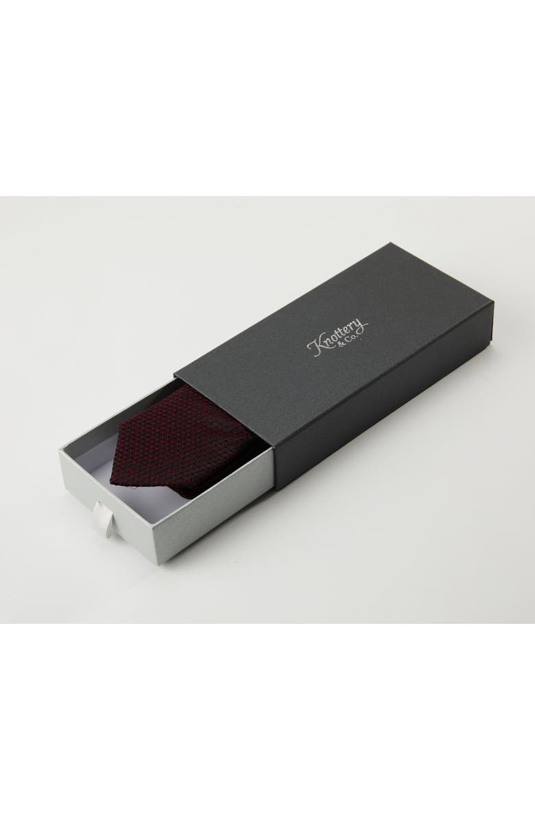 Knottery & Co Micro Dots Silk Jacquard Tie, Alternate, color, Red Black