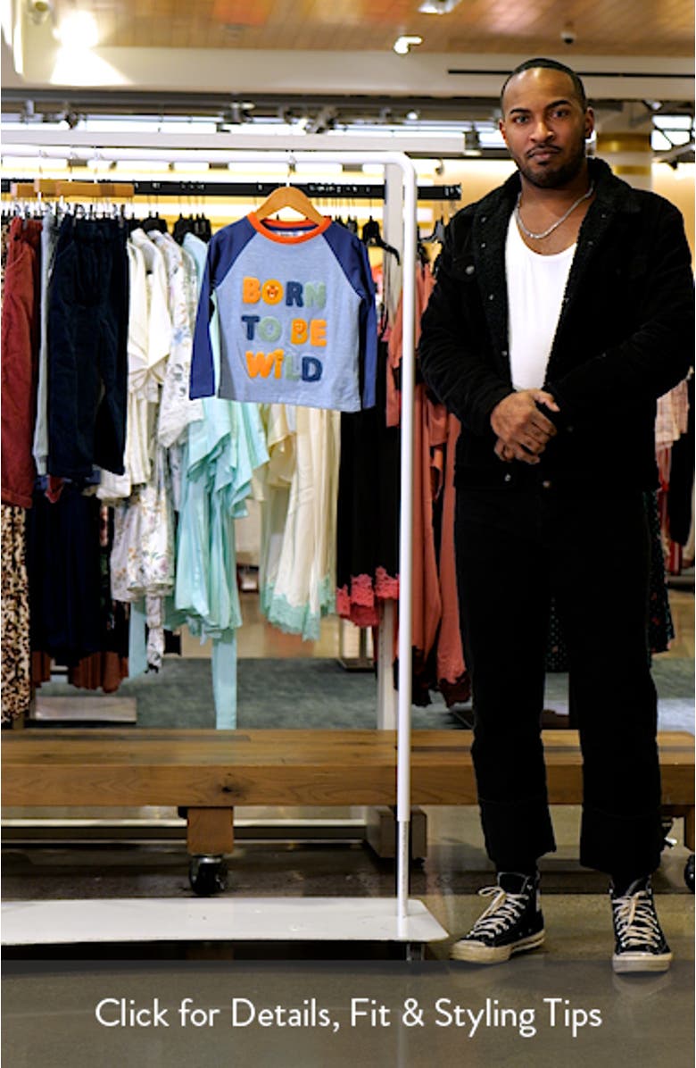 Kids' Born to be Wild Appliqué Long Sleeve Cotton T-Shirt, sales video thumbnail