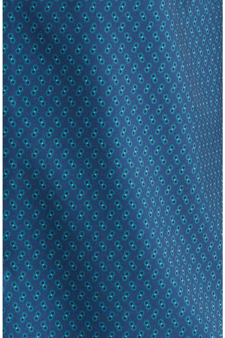 Trim Fit Stretch Performance Print Button-Up Shirt, Alternate, color, NAVY- TEAL ODIE DOT