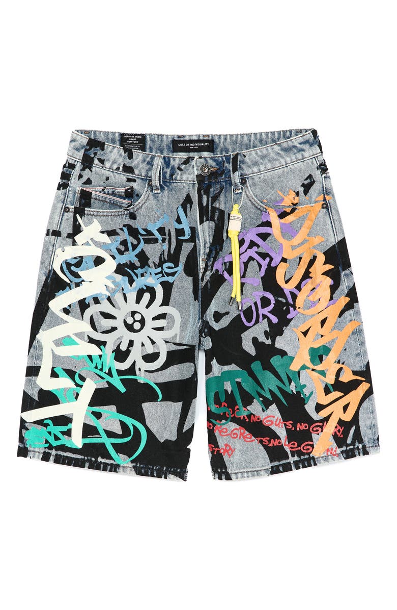 Cult of Individuality Grunge Distressed Denim Shorts, Alternate, color,