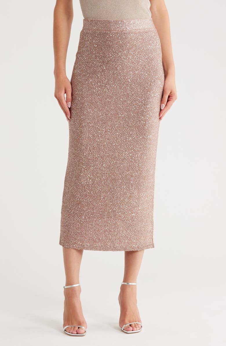 A.L.C. Dana Sequin Skirt, Main, color, Mauve/ Silver
