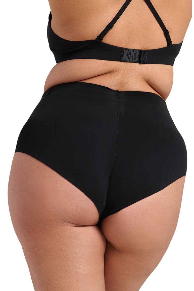 Organic Cotton No-Show Shaping Brief, Alternate, color, Black