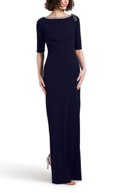Jeweled Neck Gown