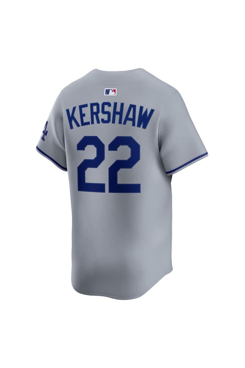 Nike Men's Nike Clayton Kershaw Gray Los Angeles Dodgers Road