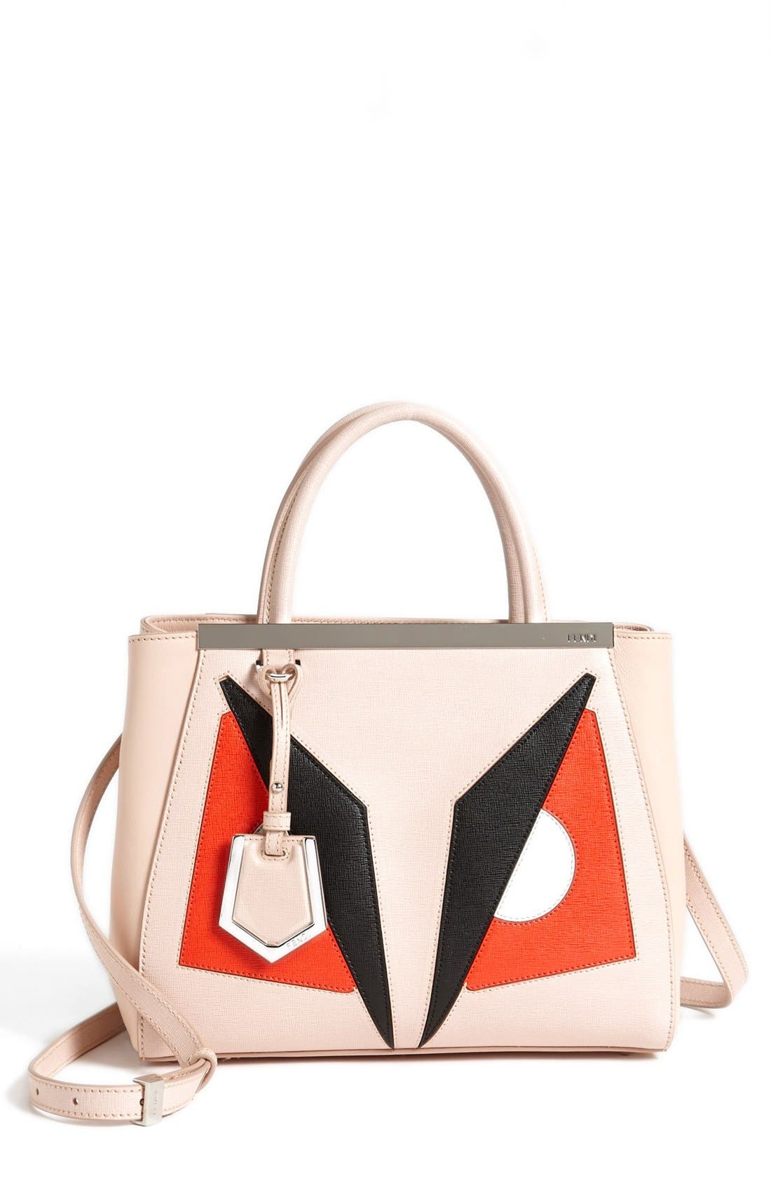 '2Jours - Petite Bug' Leather Shopper, Main, color, PINK PLASTER