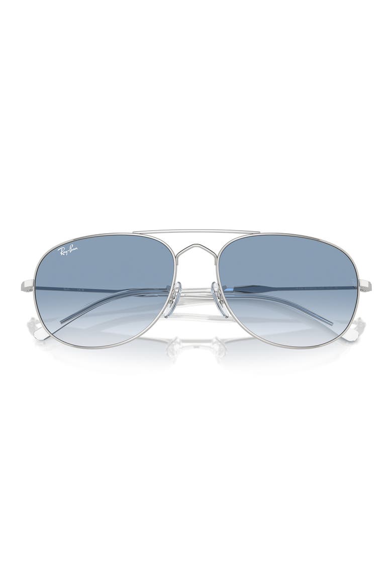 Bain Bridge 60mm Gradient Pillow Aviator Sunglasses, Alternate, color, SILVER
