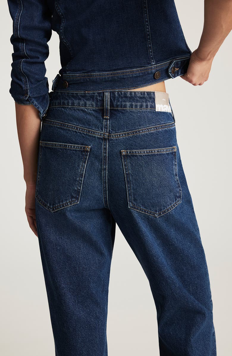 Mavi Jeans Savannah High Waist Wide Straight Leg Jeans, Alternate, color, Deep Brushed Classic Denim