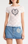 Princess Polly Lucky You Graphic Lace Top