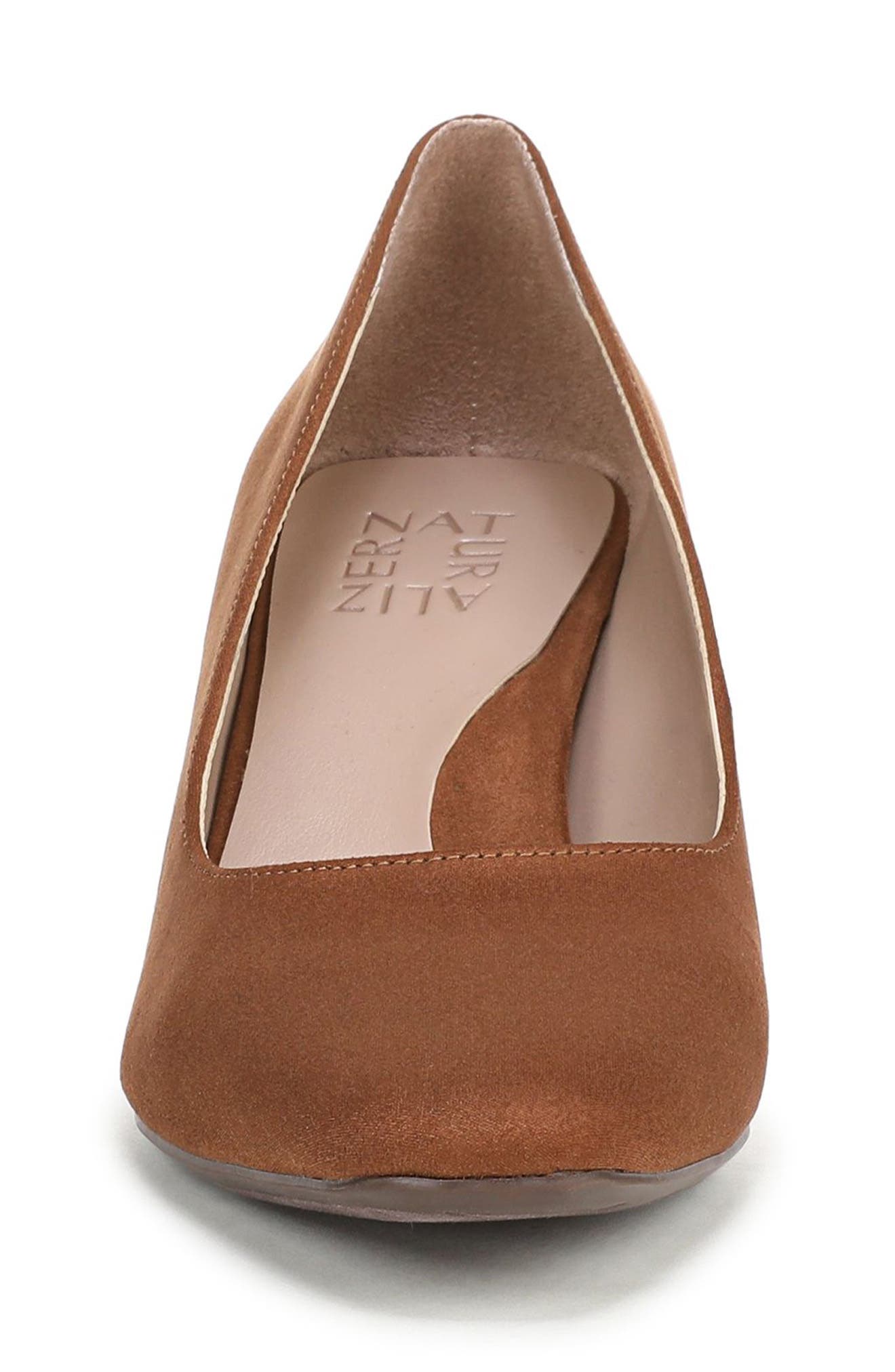 Yuri Square Toe Pump, Alternate, color, DARK CHESTNUT BROWN FABRIC