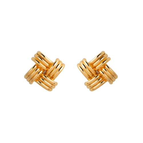 Susan Caplan 1980s Vintage Intertwined Clip-on Earrings