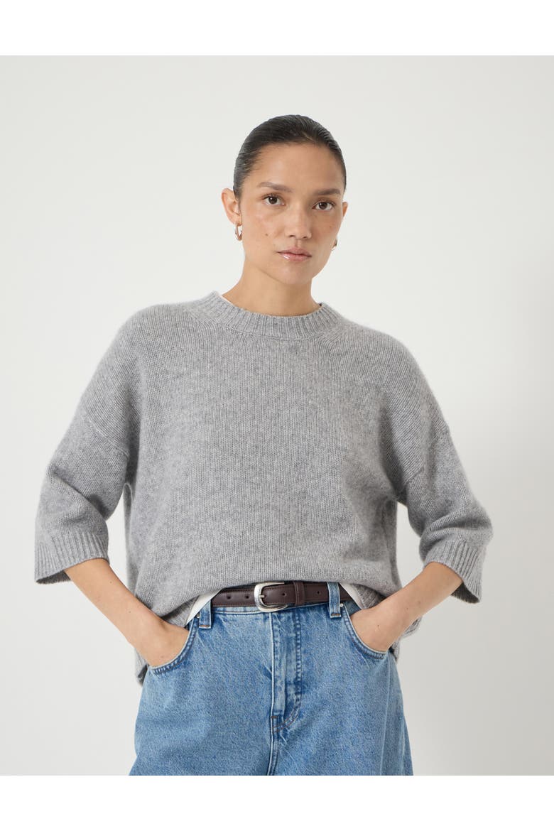 Cherrie Chunky Cashmere Jumper, Main, color, Mid Grey Marl