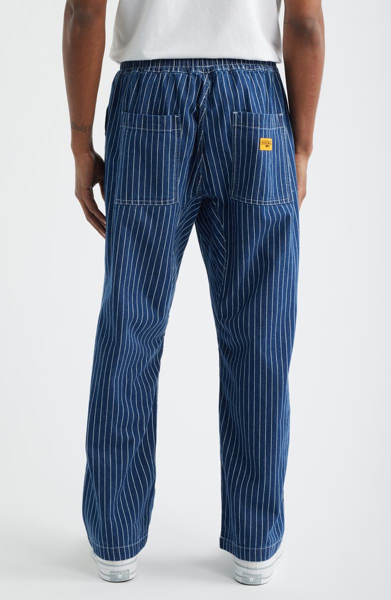Service Works Pinstripe Denim Drawstring Chef Pants, Alternate, color, Indigo
