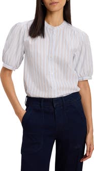 NIC+ZOE Eton Stripe Short Sleeve Button-Up Shirt