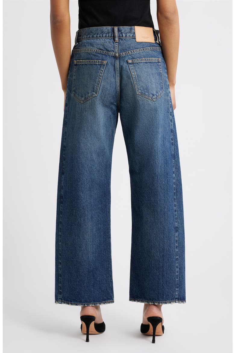 Harlem Side Line High Waist Wide Leg Ankle Jeans, Alternate, color, DARK BLUE