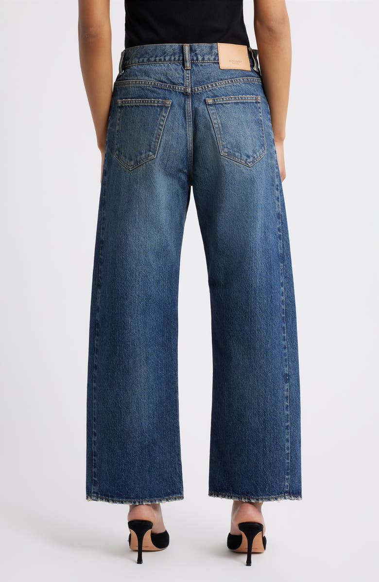 MOUSSY VINTAGE Harlem Side Line High Waist Wide Leg Ankle Jeans, Alternate, color, Dark Blue
