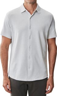 Robert Barakett Booker Short Sleeve Knit Button-Up Shirt