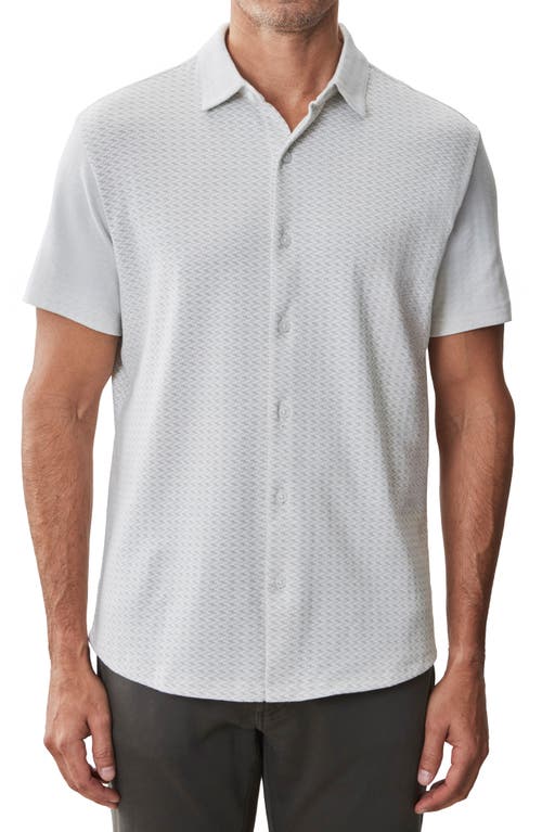 Robert Barakett Booker Short Sleeve Knit Button-up Shirt In Shadow Green