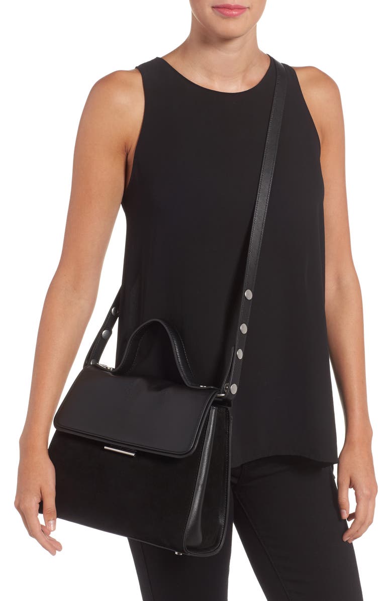 Treasure & Bond Treasure&Bond Top Handle Suede & Leather Satchel, Alternate, color,