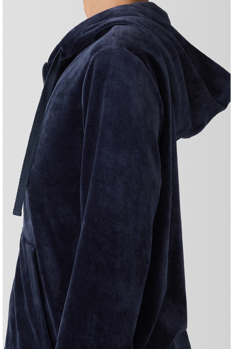 Velour Zip-Up Hoodie, Alternate, color, INK