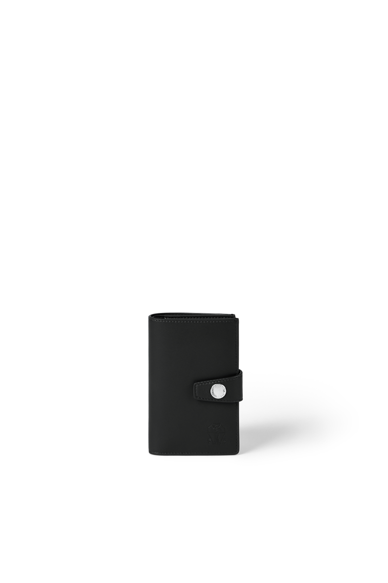 Leather wallet with zipper, Main, color, Black
