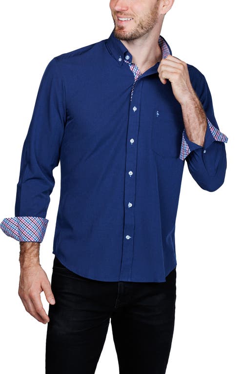 Tailorbyrd Mélange Performance Button Down Shirt In Animal Print