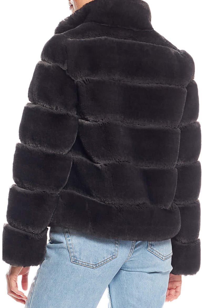 Posh Quilted Faux Fur Jacket, Alternate, color, CHAR