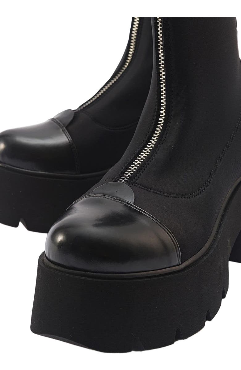 Prologue Shoes Bray Patent Chunky Boot, Alternate, color, Black Patent Faux Leather