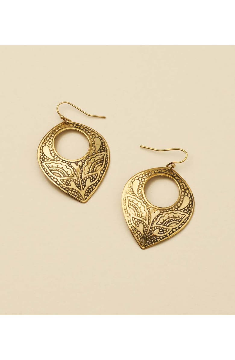 Matr Boomie Yashi Embossed Statement Earring, Alternate, color, Gold