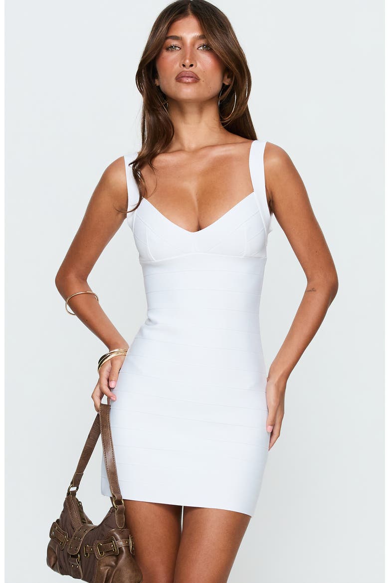 Justin Sleeveless Bandage Minidress, Alternate, color, WHITE