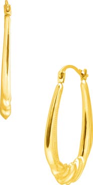 Frankie & Zoe Oval Scalloped Hoop Earrings