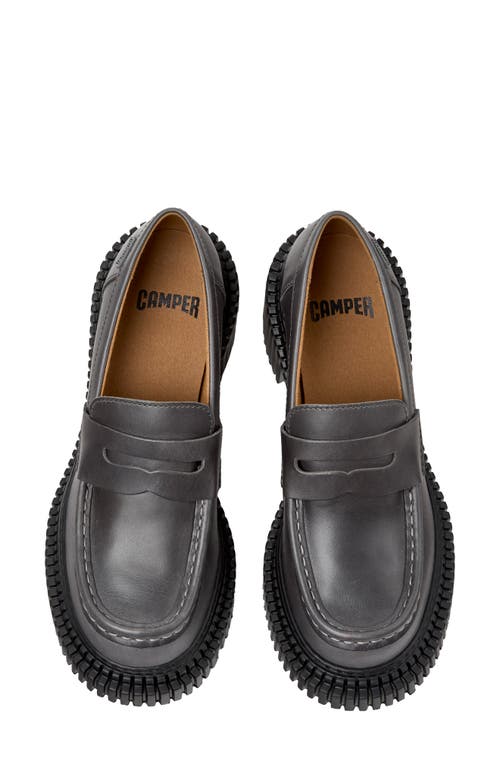 Camper Pix London Penny Leather Loafers In Animal Print