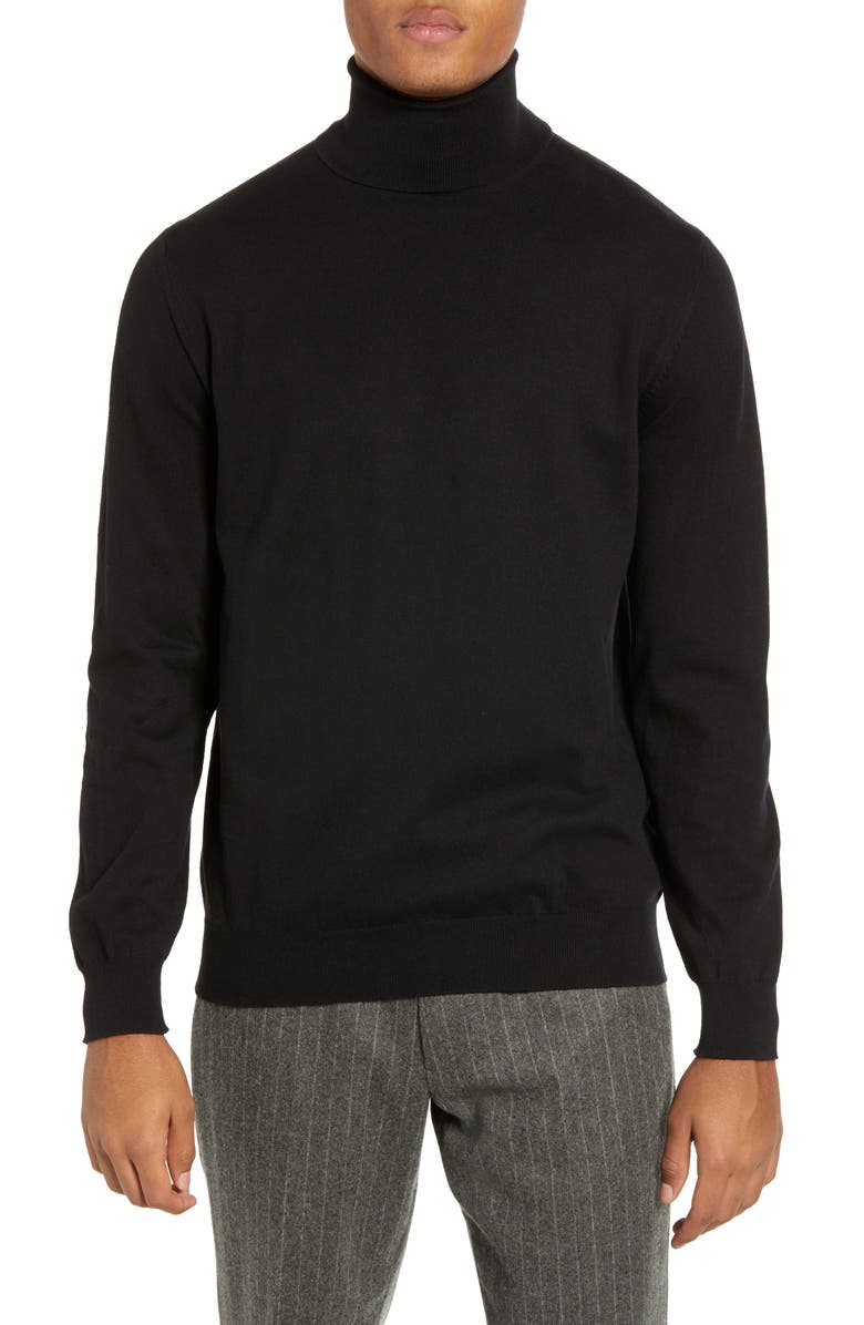 French Connection Regular Fit Stretch Cotton Turtleneck, Main, color,