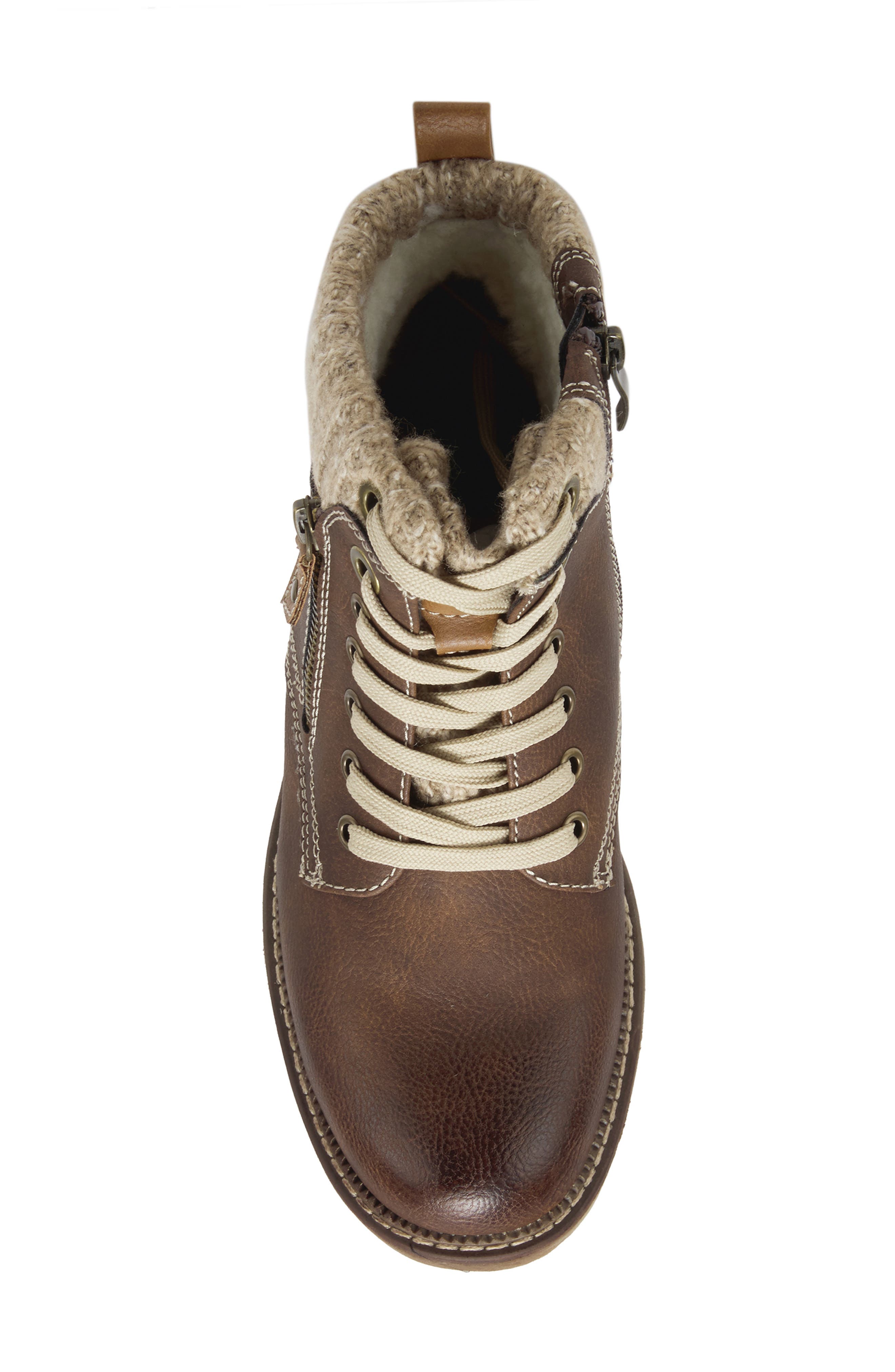 Khazera Lace-Up Boot, Alternate, color, BROWN FAUX LEATHER