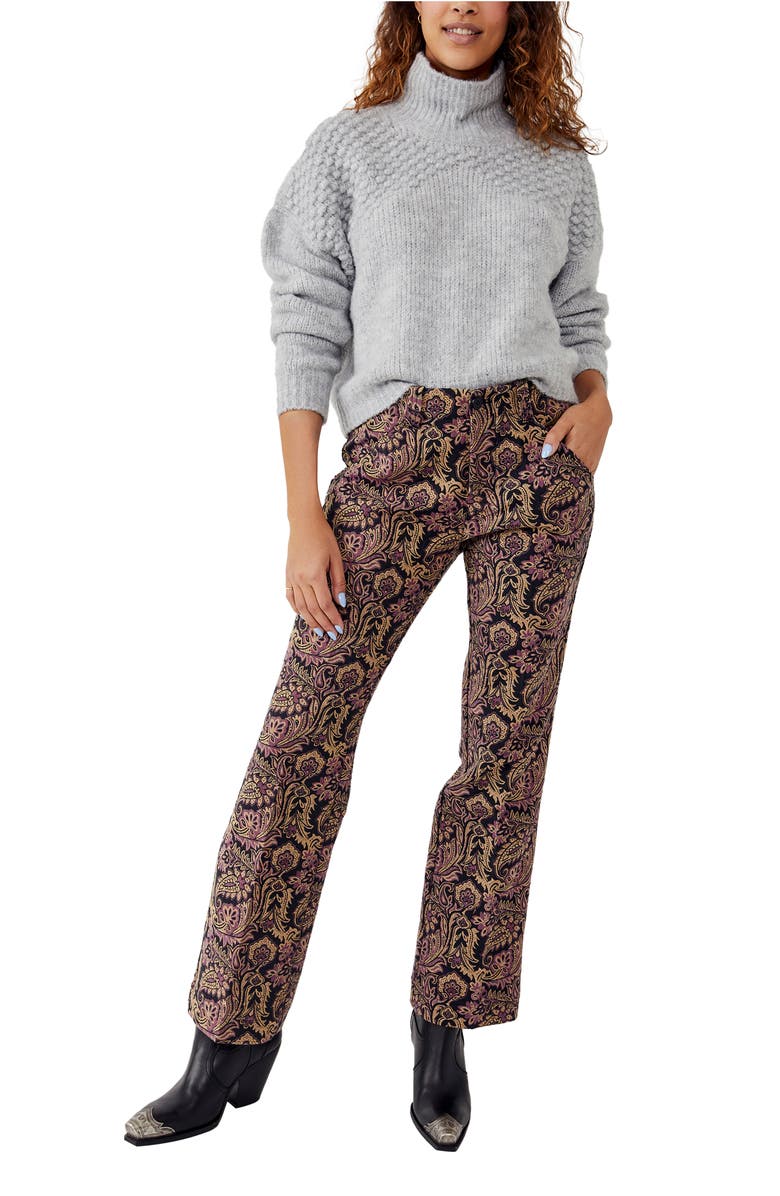 Free People Walker Relaxed Jacquard Pants, Alternate, color,